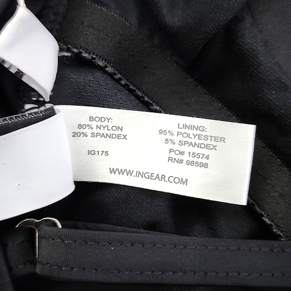 INGEAR SWIM Women's Black One Piece Swimsuit V Neck Convertible Straps Size M - Picture 9 of 15